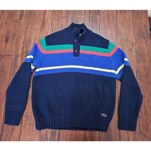 Polo Ralph Lauren blue striped sweater mens size L