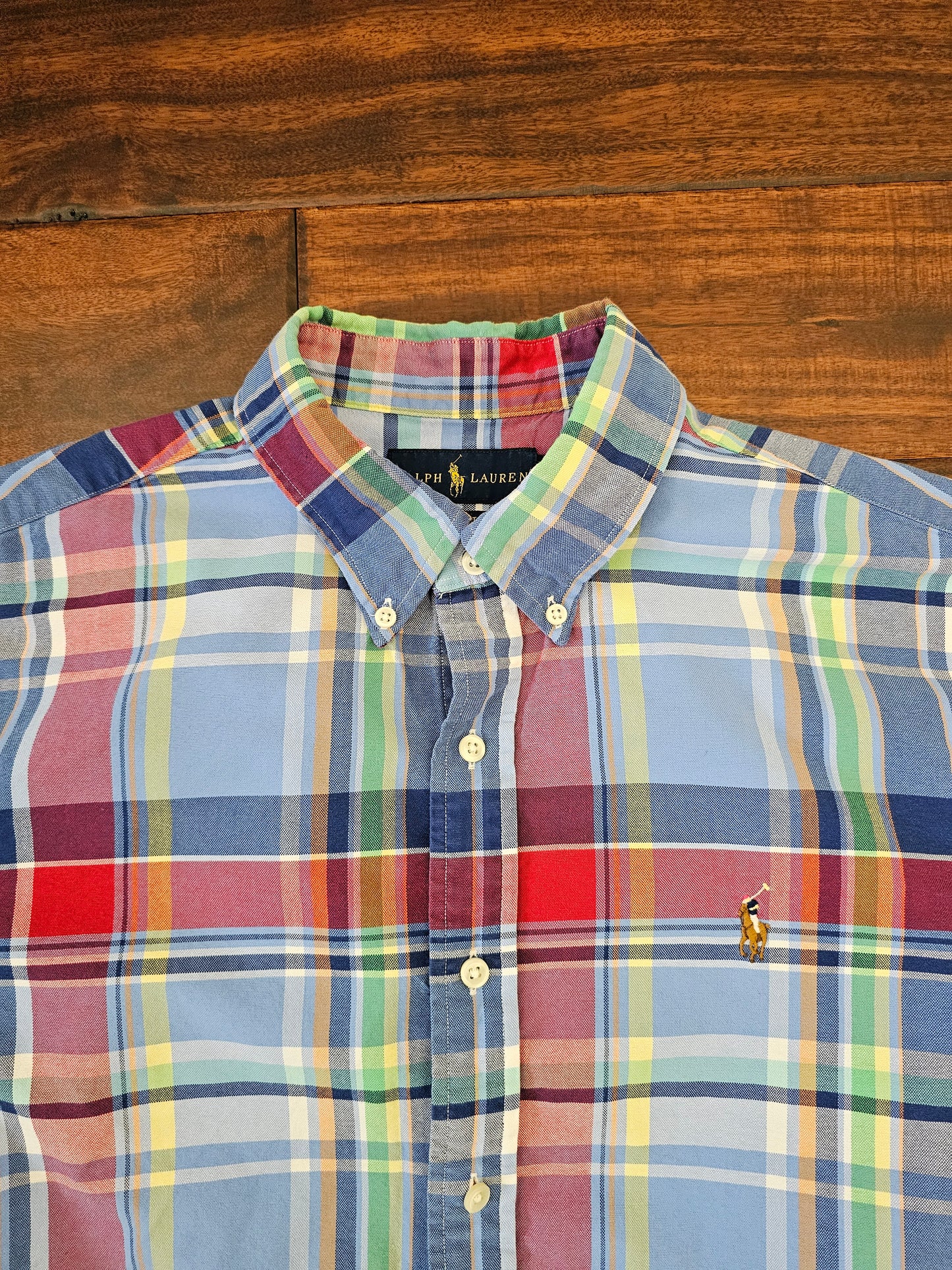 Polo Ralph Lauren plaid short sleeve shirt Mens size L