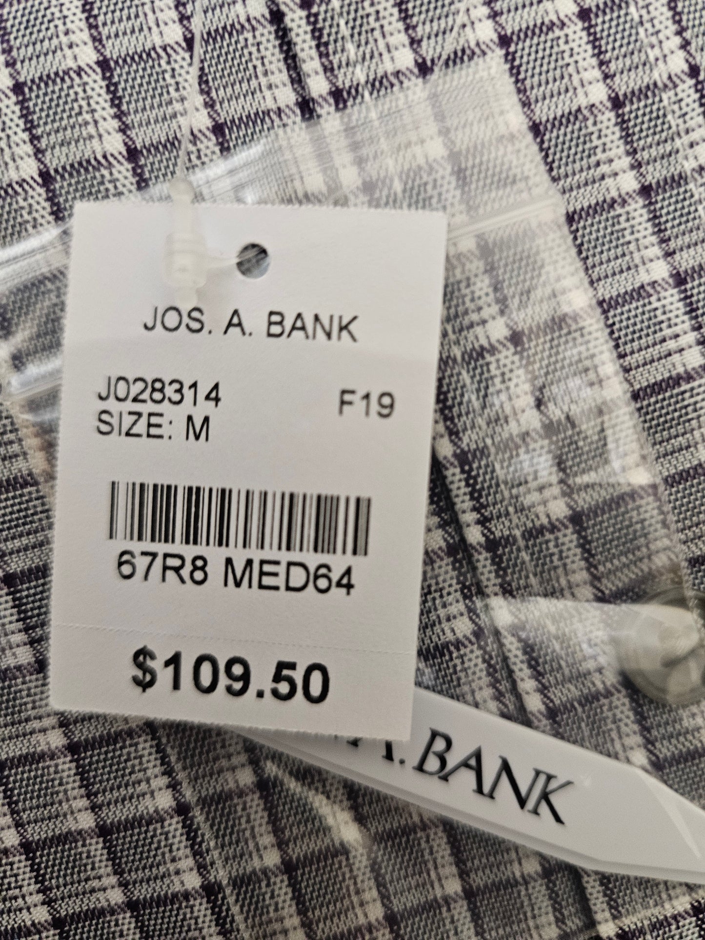 JOS A Bank gray dress up shirt mens size M