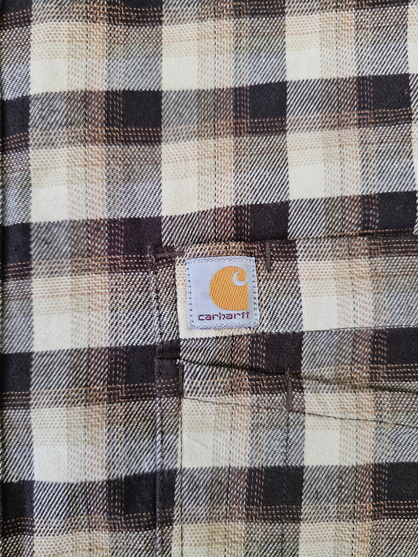 Carhartt brown Plaid flannel shirt mens size XL