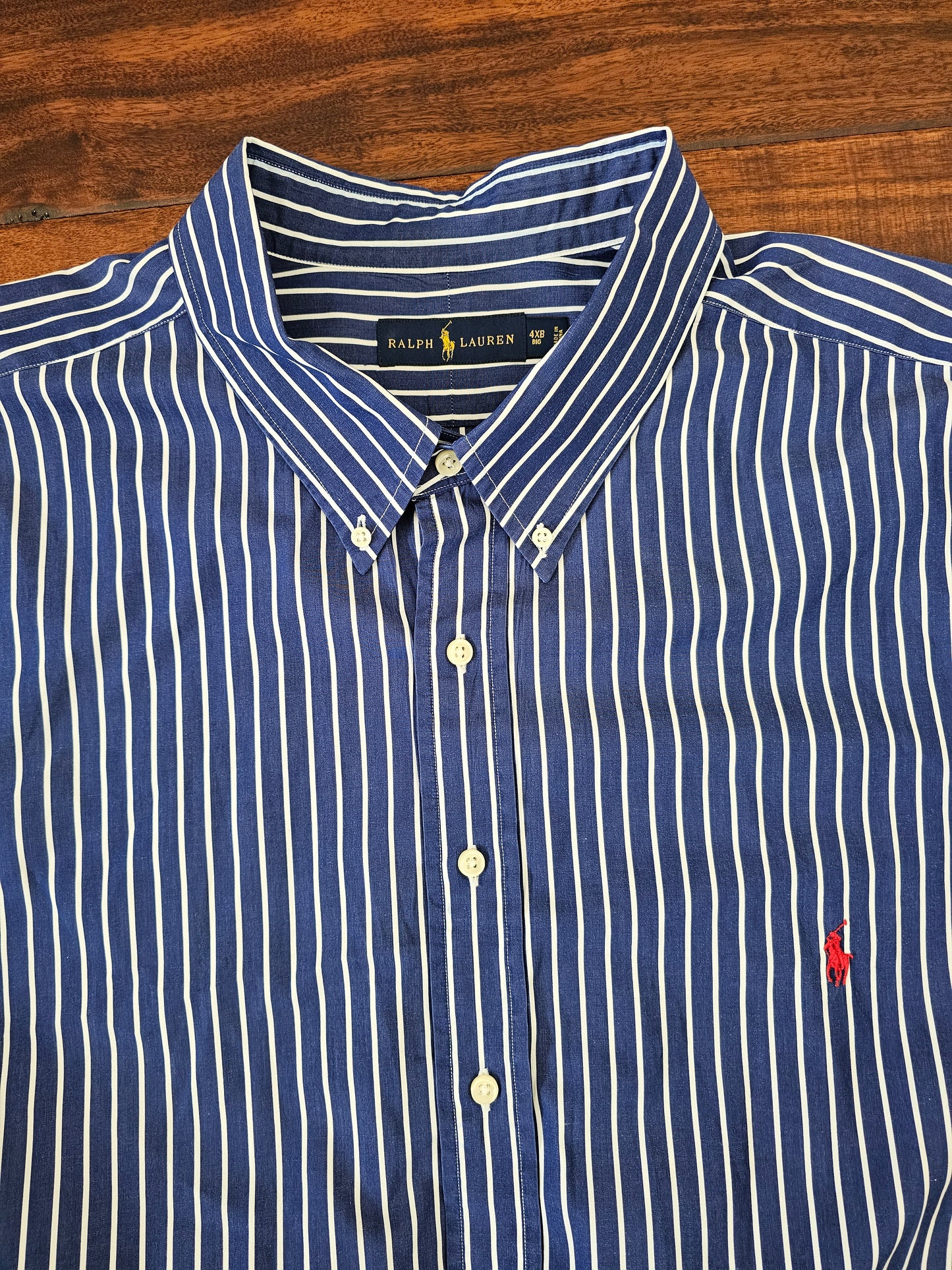 Polo Ralph Lauren blue striped shirt mens size 4XB