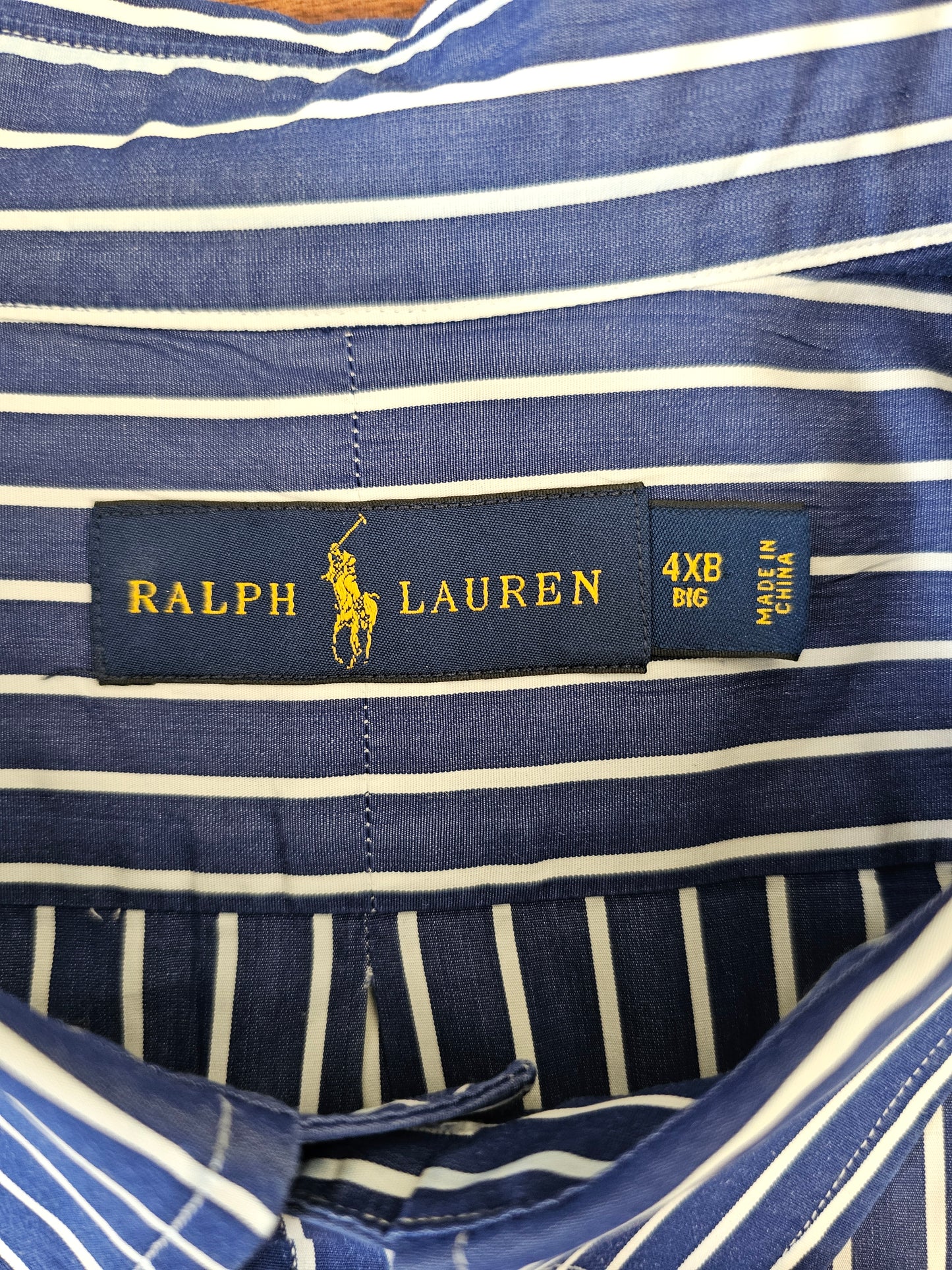 Polo Ralph Lauren blue striped shirt mens size 4XB