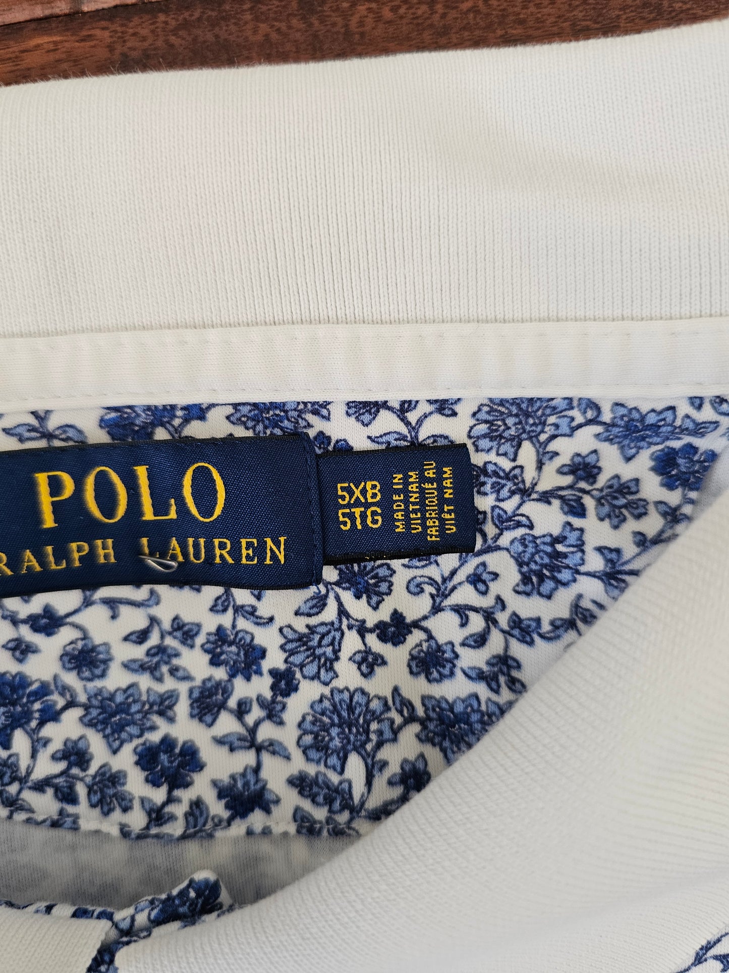 Polo Ralph Lauren blue floral polo shirt mens size 5XB