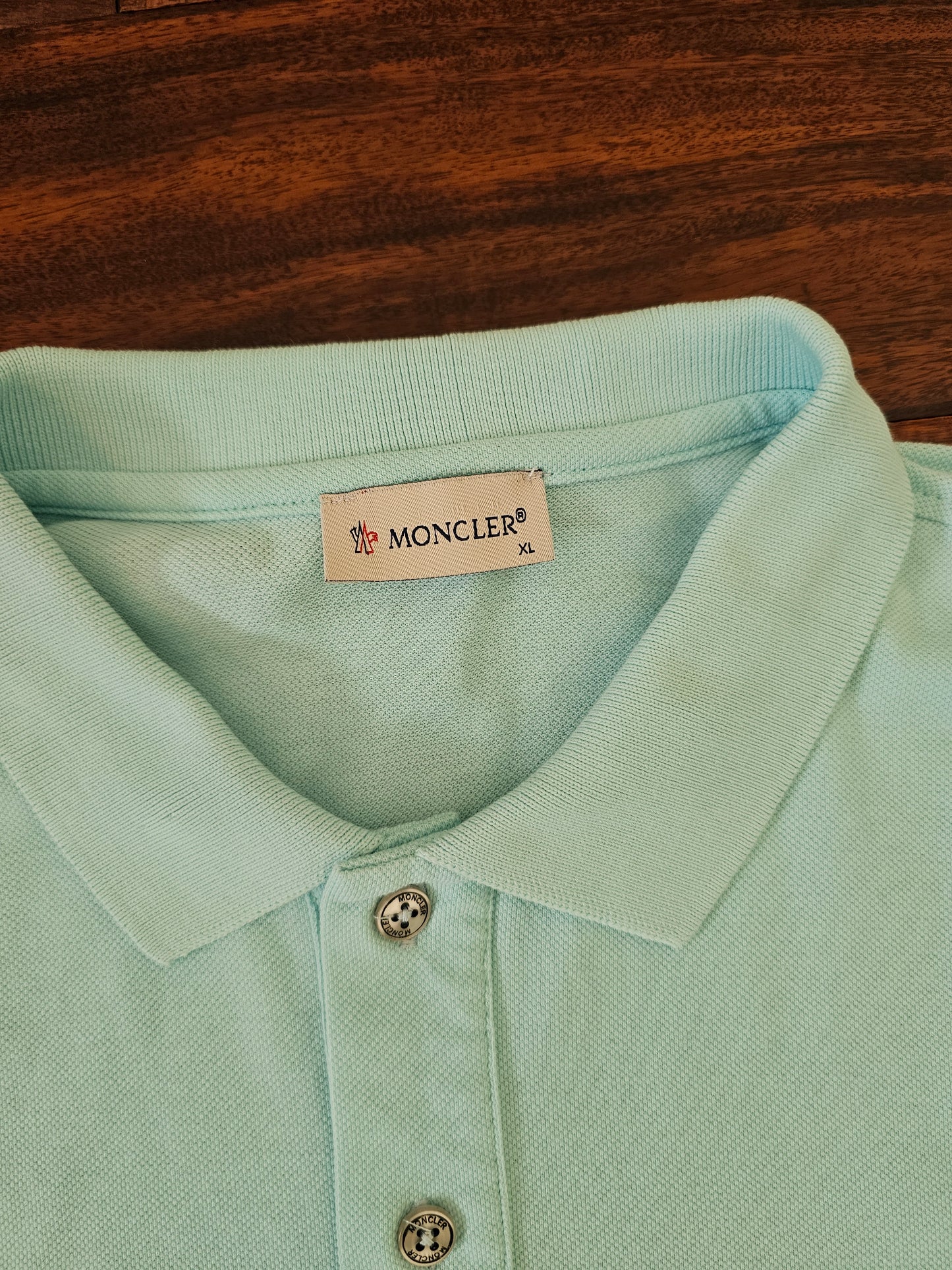 Moncler teal polo shirt mens size XL