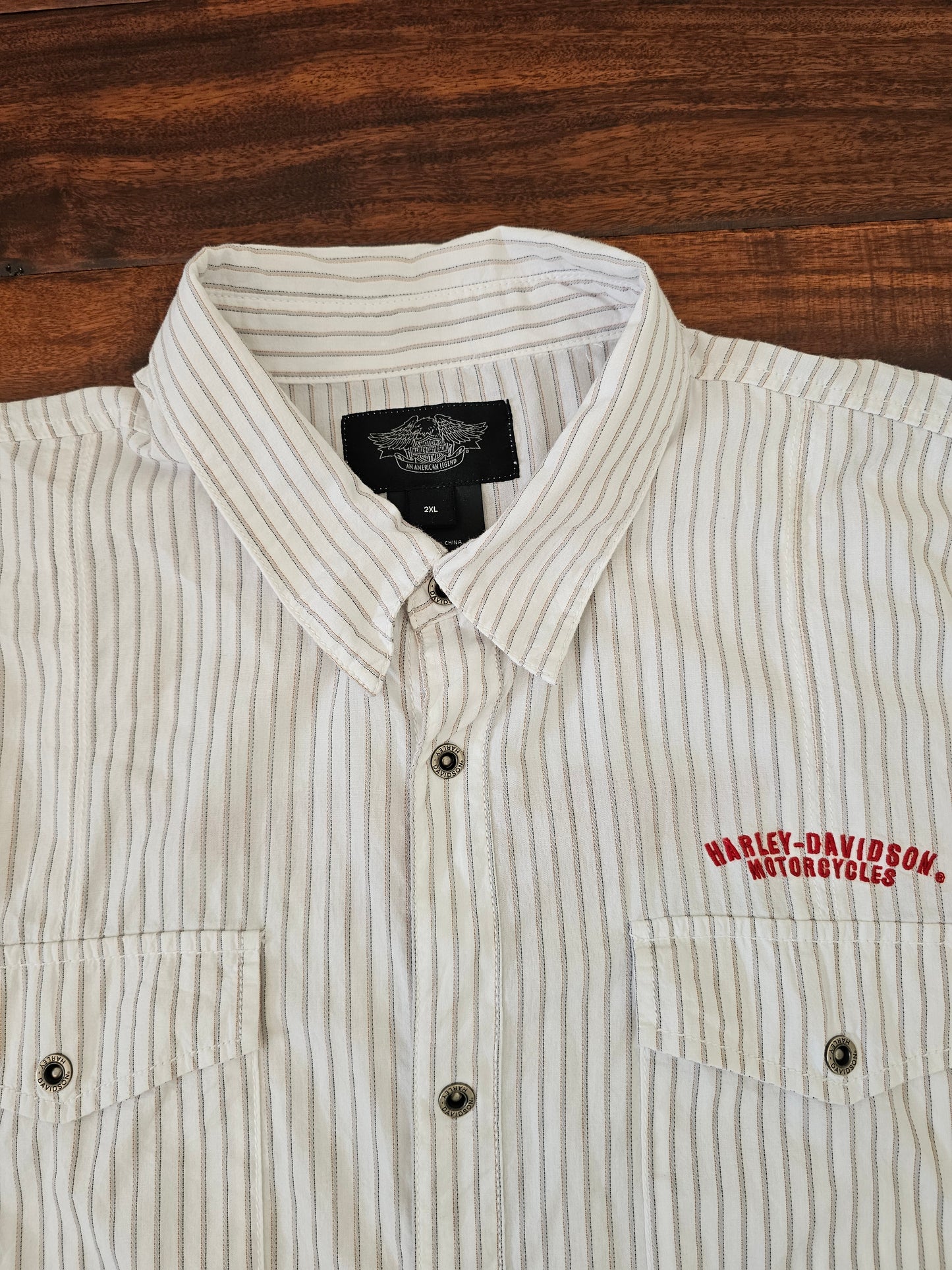 Harley Davidson white stripe shirt mens size 2XL