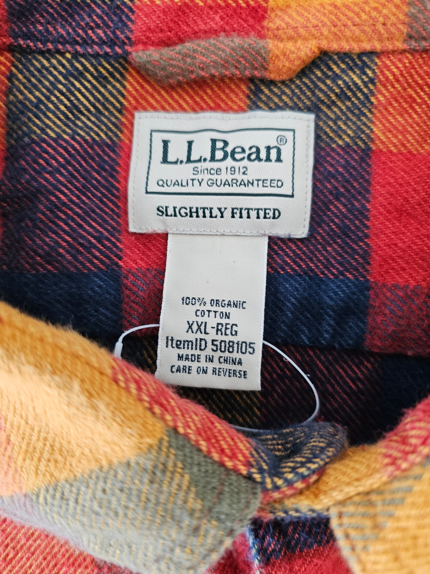 L.L. Bean multi color flannel shirt mens size 2XL