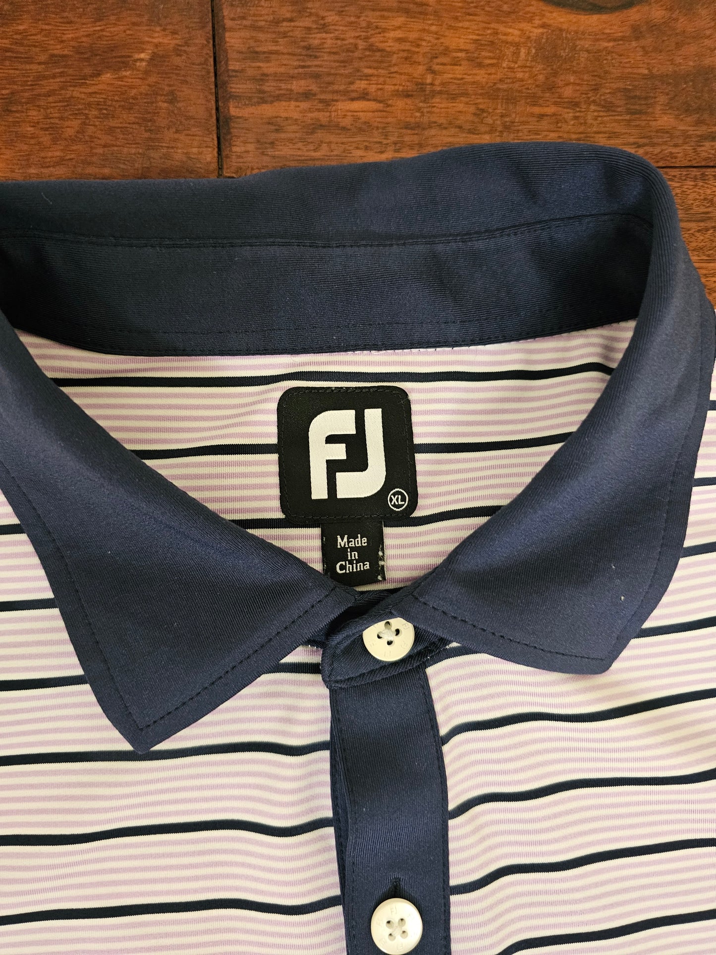 FootJoy light purple stripe polo shirt golf mens size XL