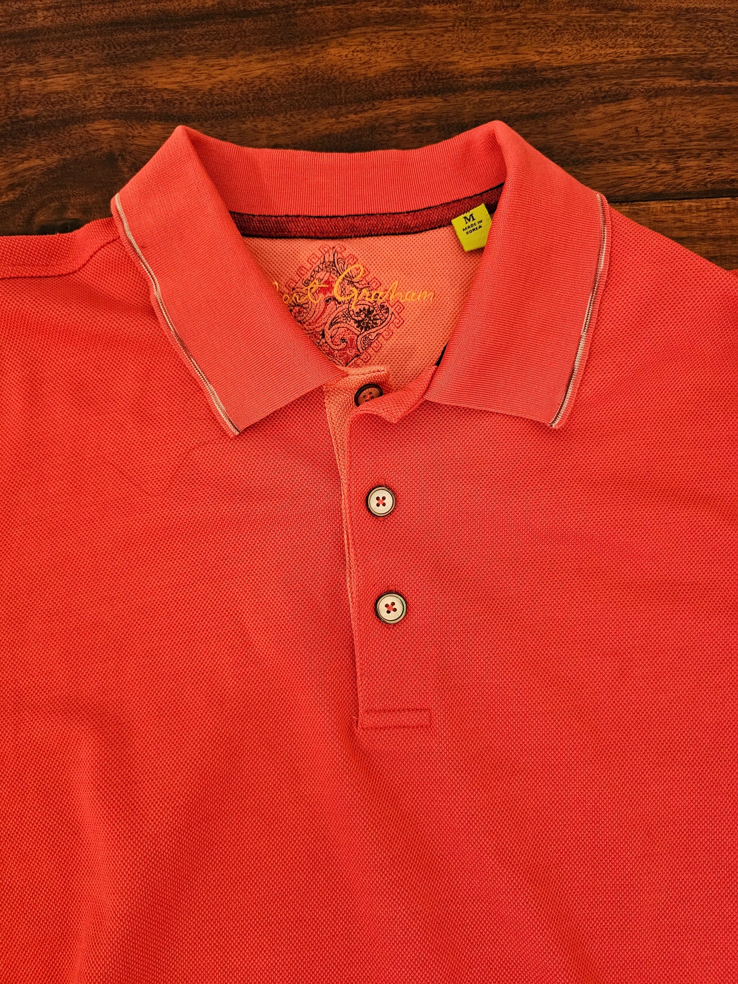 Robert Graham reddish polo shirt Mens size M