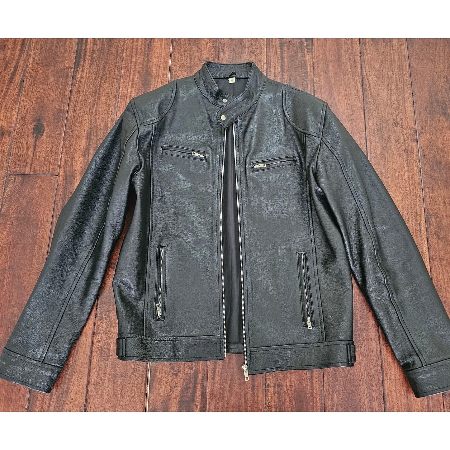 Black Leather jacket mens size M