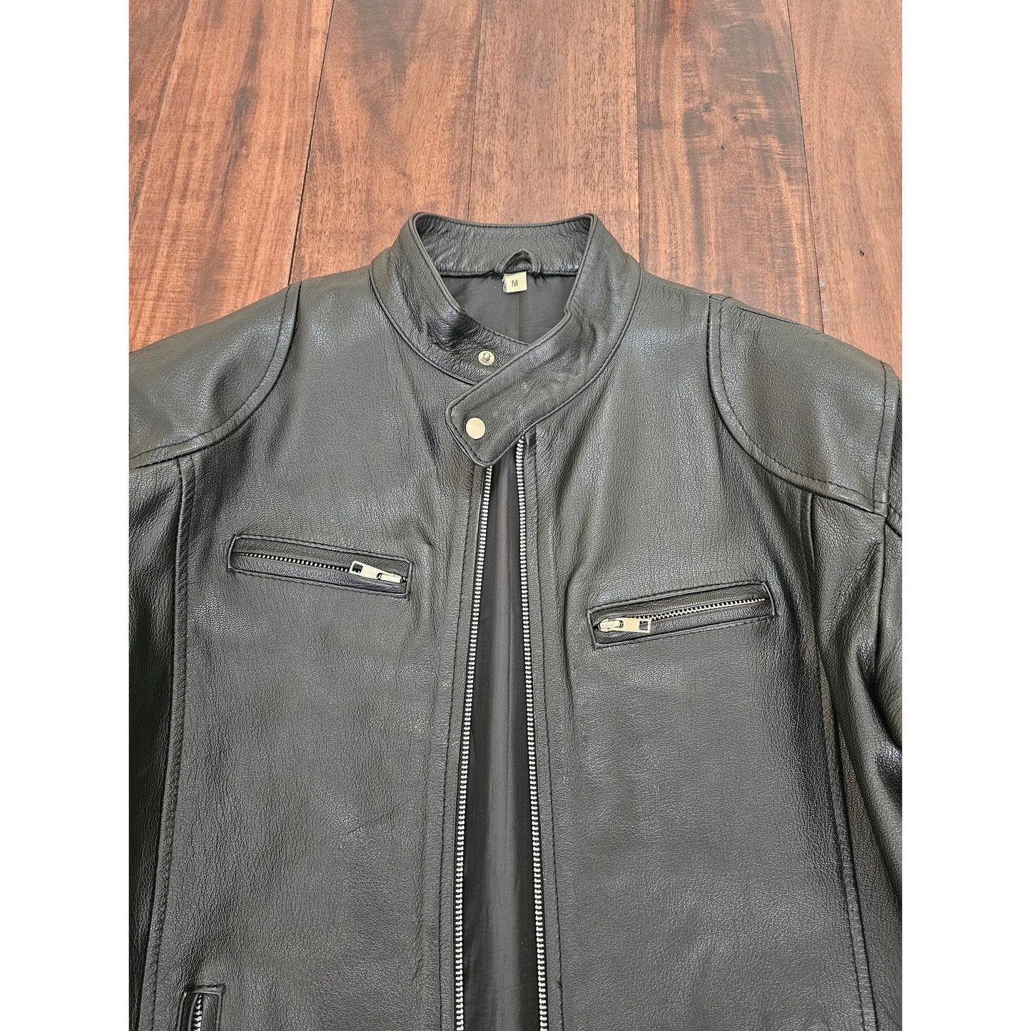 Black Leather jacket mens size M