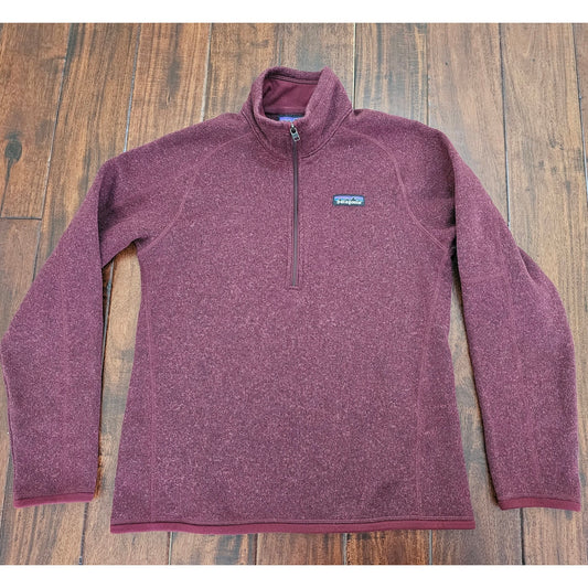 Patagonia burgandy pullover zip up sweater womens size M