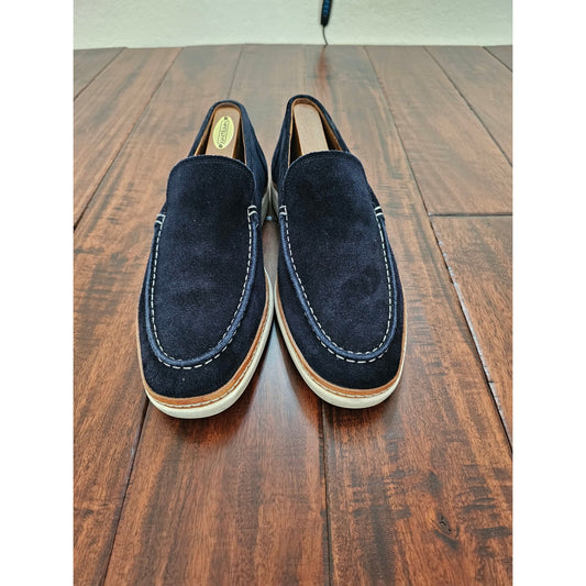 Allen Edmonds wilder blue suede loafer slip ons mens size 9.5