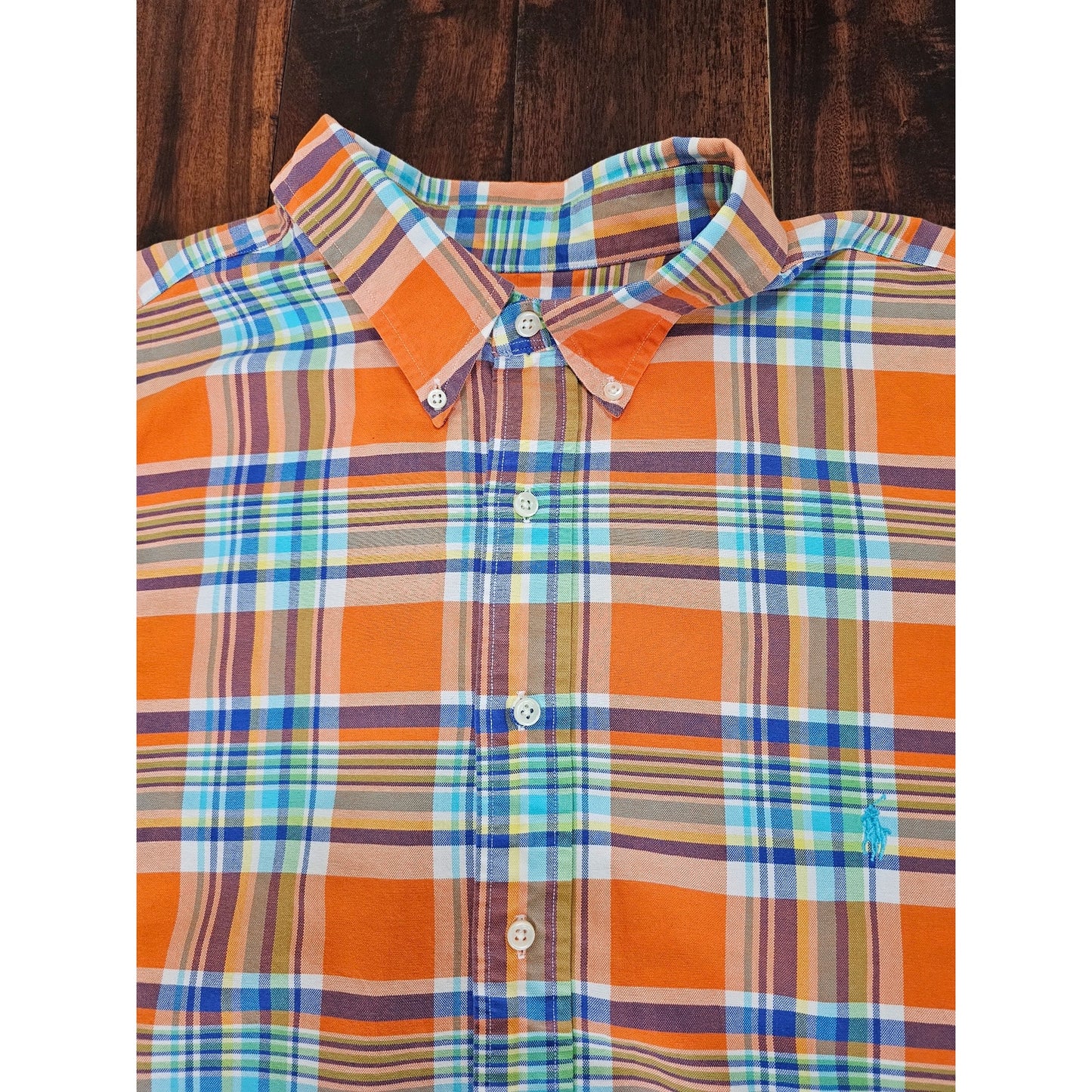 Polo Ralph Lauren orange plaid oxford shirt size 2Xl tall