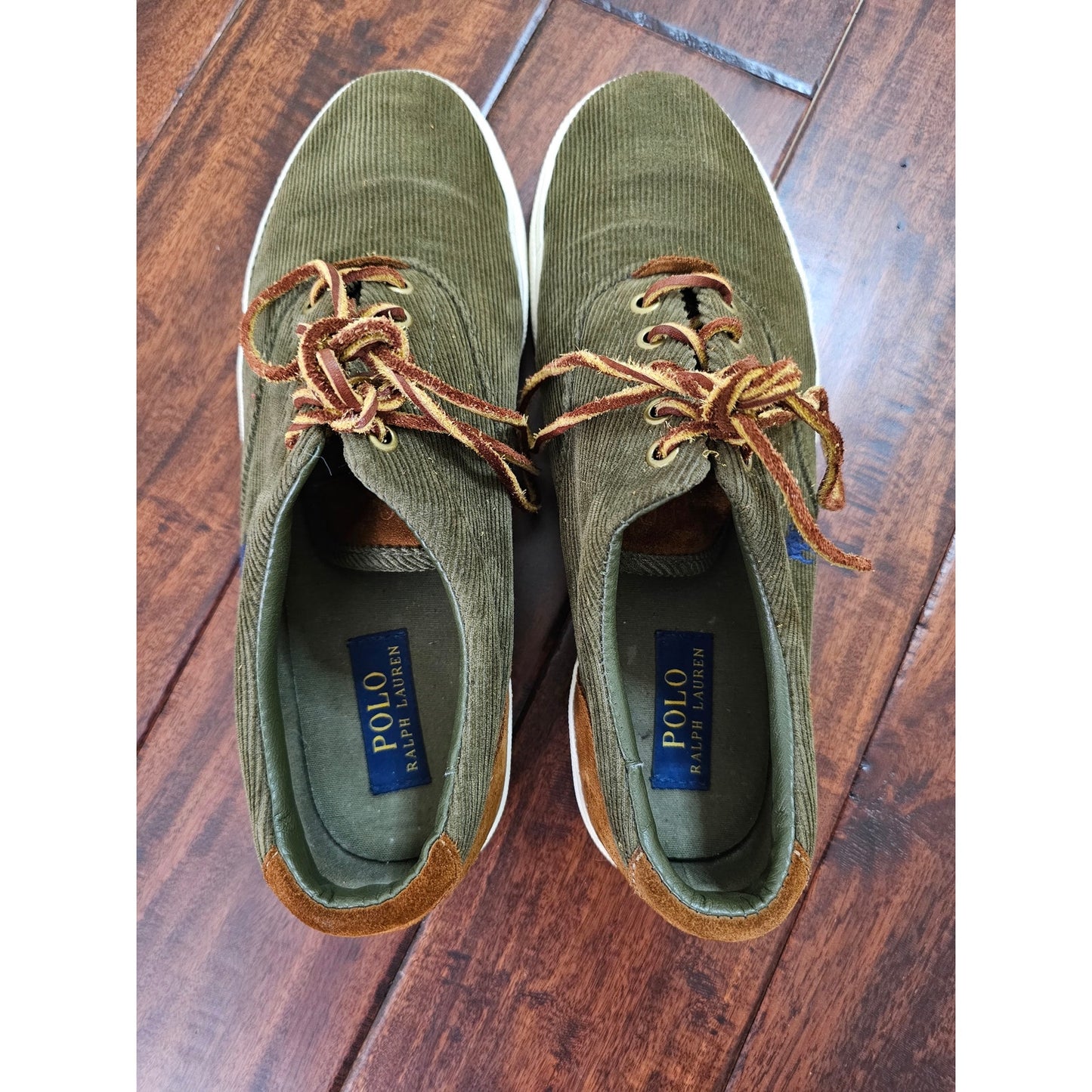 Polo Ralph Lauren Vaughn corduroy sneaker green mens size 10