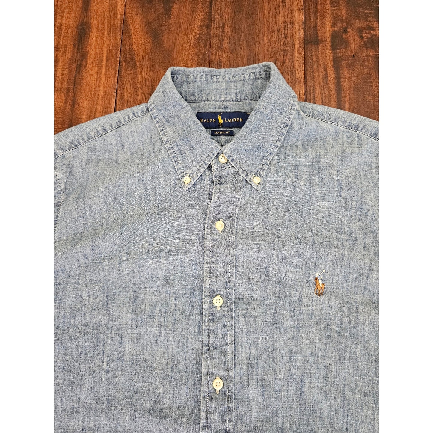 Polo Ralph Lauren blue denim shirt mens size L