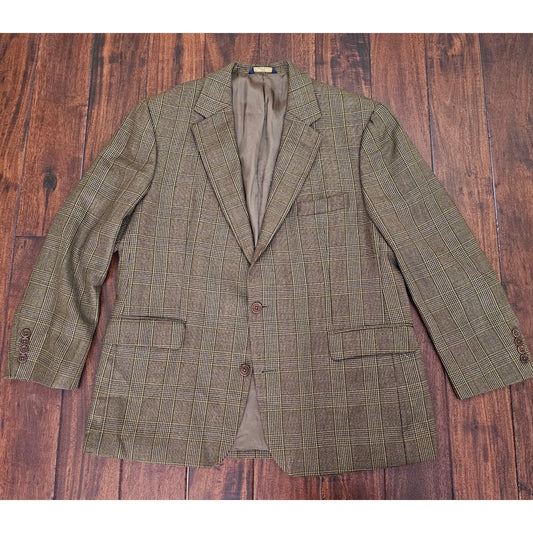 Brooks Brothers brown multi color wool blazer mens size 44s