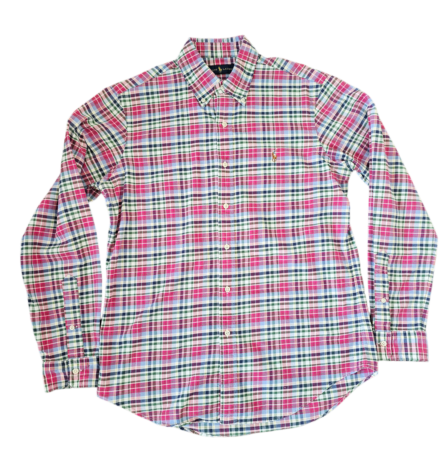 Polo Ralph Lauren pink plaid oxford shirt size M