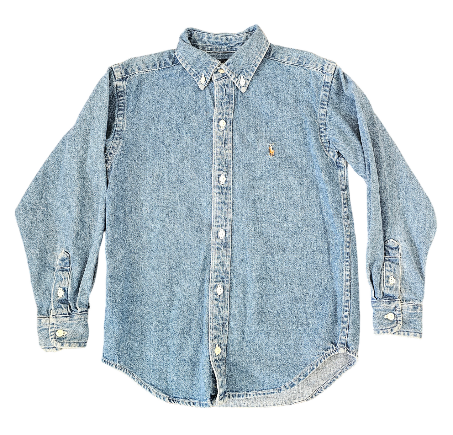 Polo Ralph Lauren blue jean denim shirt kid boys size 6