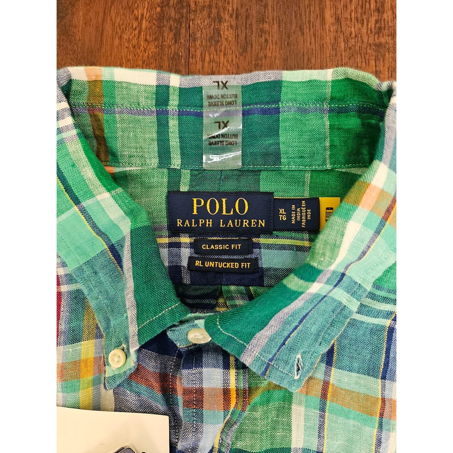 Polo Ralph Lauren plaid linen shirt mens size XL